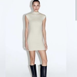 Zara Beige Dress short sleeve